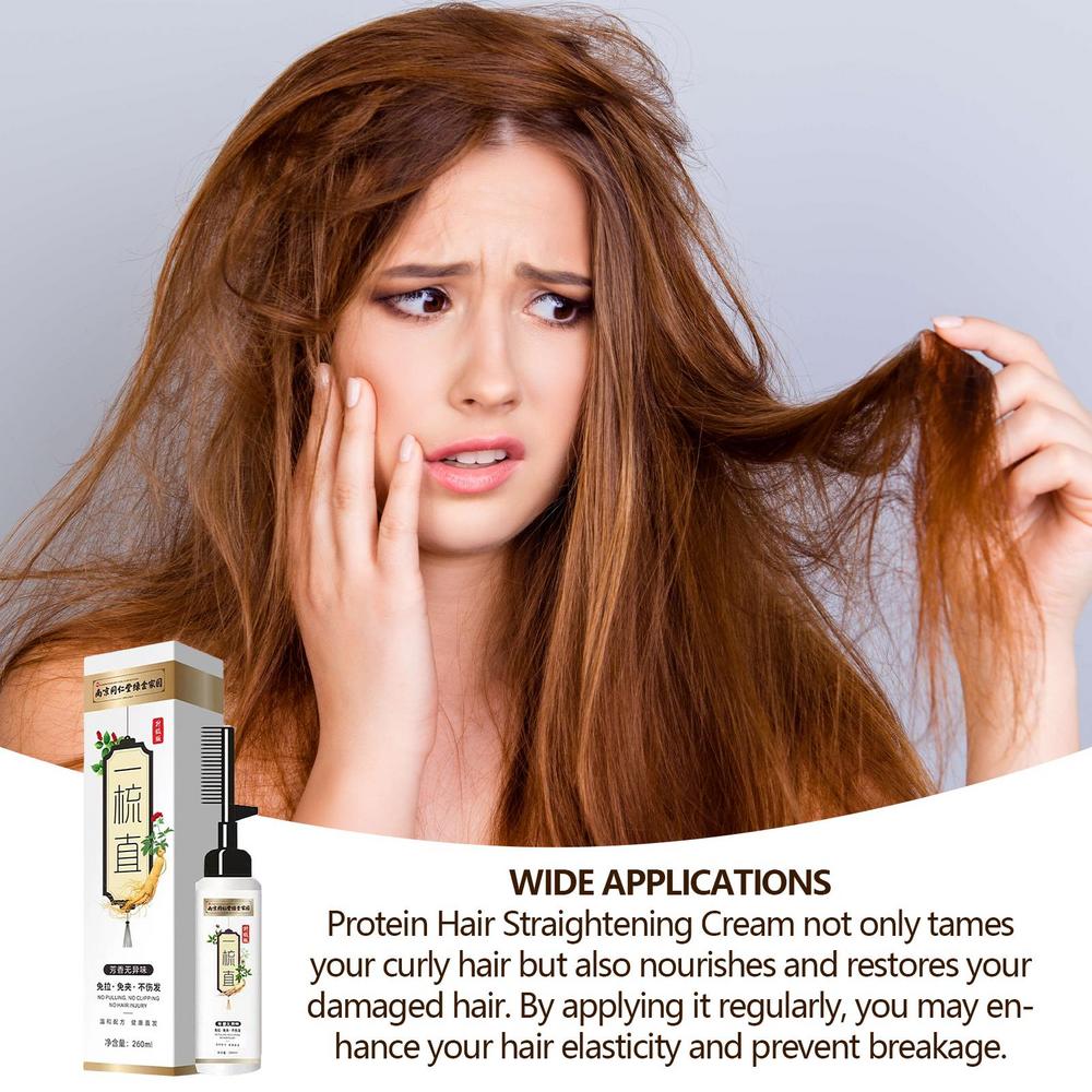 Protein Correcting Hair Straightening Softening Comb Cream