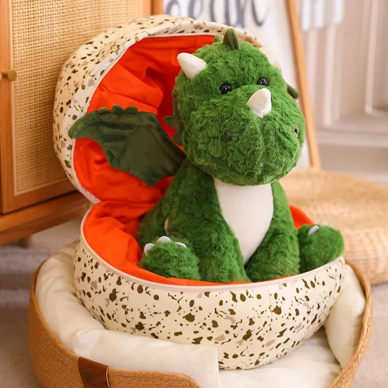 Funny Dinosaur Plush Toy for Boys - Dinosaur Egg Stuffed Pillow, Comforting Sleep Companion Doll