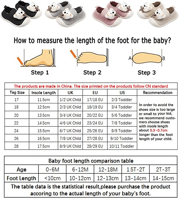 Toddler Shoes First-Walking TPR Soft Sole Mesh Breathable Lightweight Kid Trainers