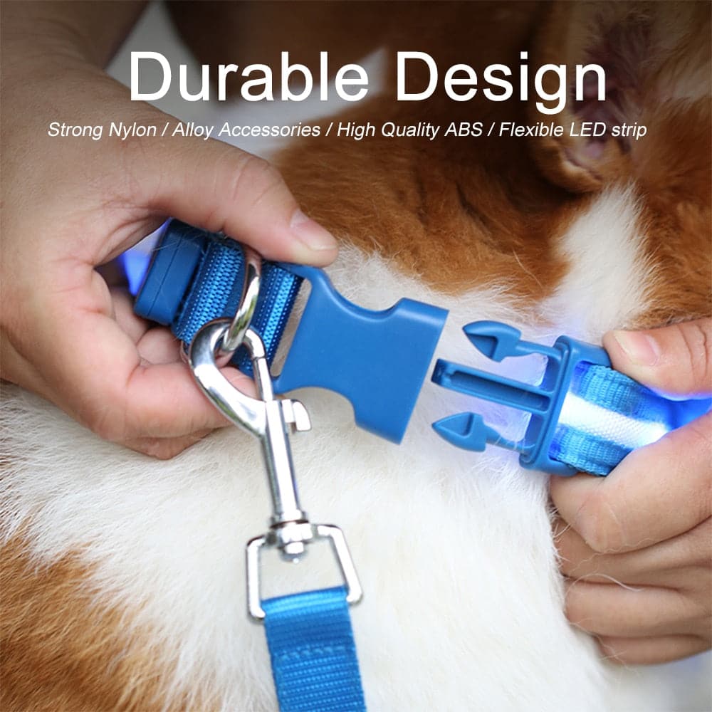 IPX7 Waterproof LED Dog Collar Christmas USB Charging Collar For Dogs Puppies Anti-Lost lead Pet Products Dog Accessories