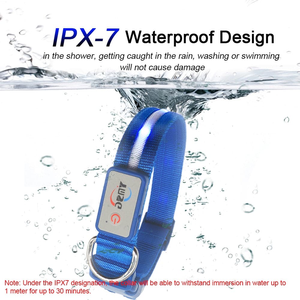 IPX7 Waterproof LED Dog Collar Christmas USB Charging Collar For Dogs Puppies Anti-Lost lead Pet Products Dog Accessories