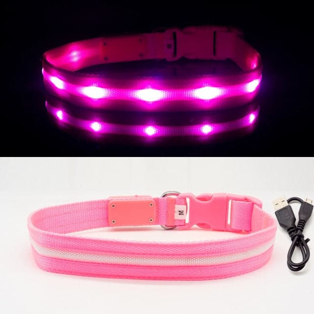IPX7 Waterproof LED Dog Collar Christmas USB Charging Collar For Dogs Puppies Anti-Lost lead Pet Products Dog Accessories