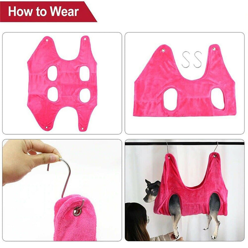 Soft Dog Cat Hammock Helper Harness Small Medium Dogs Cats Restraint Bag Convenient Pet Grooming Tool for Bathing Nail Trimming