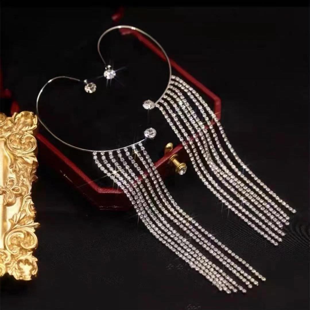Fringed Earrings without Piercings Long Earrings