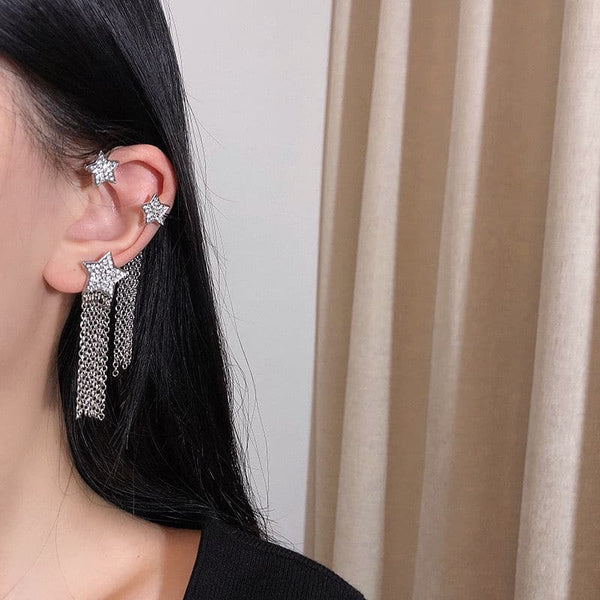 Star Tassel Earrings Sparkle Noble New Style