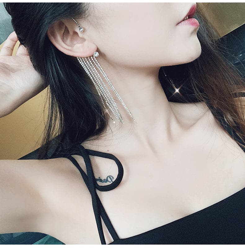 Fringed Earrings without Piercings Long Earrings