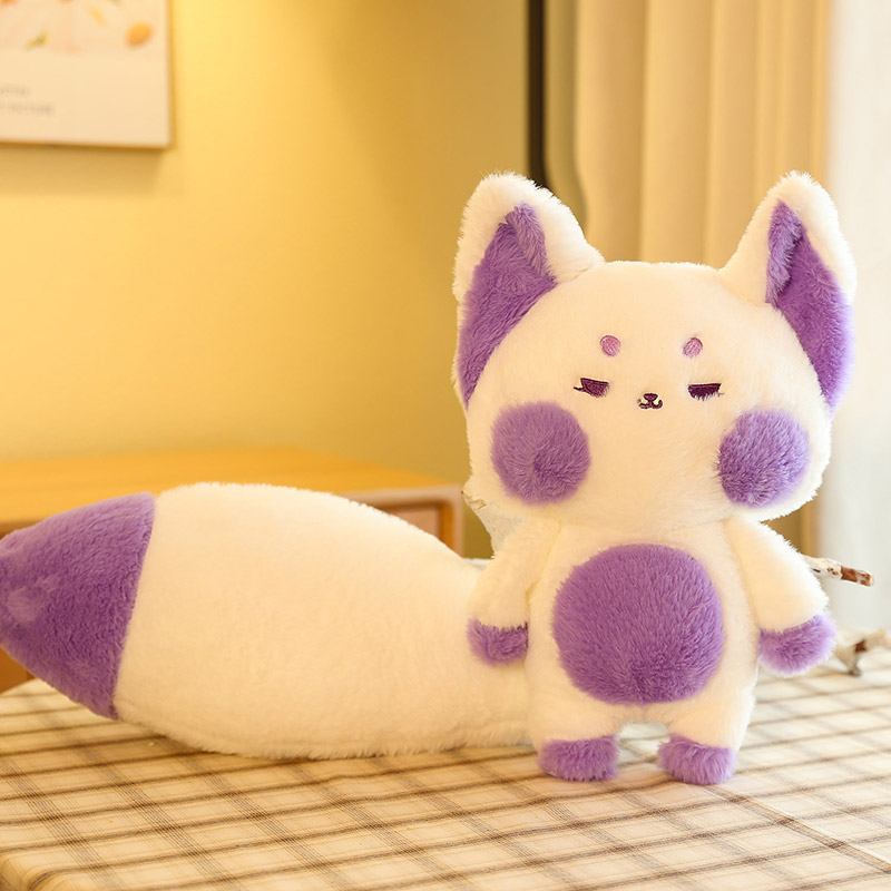 Cute Fox Tail Plush Toy Cute Cartoon Animal Fox Stuffed Doll Girls Lover Valentine's Gift Sofa Decor Pillows