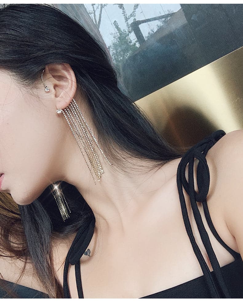 Fringed Earrings without Piercings Long Earrings