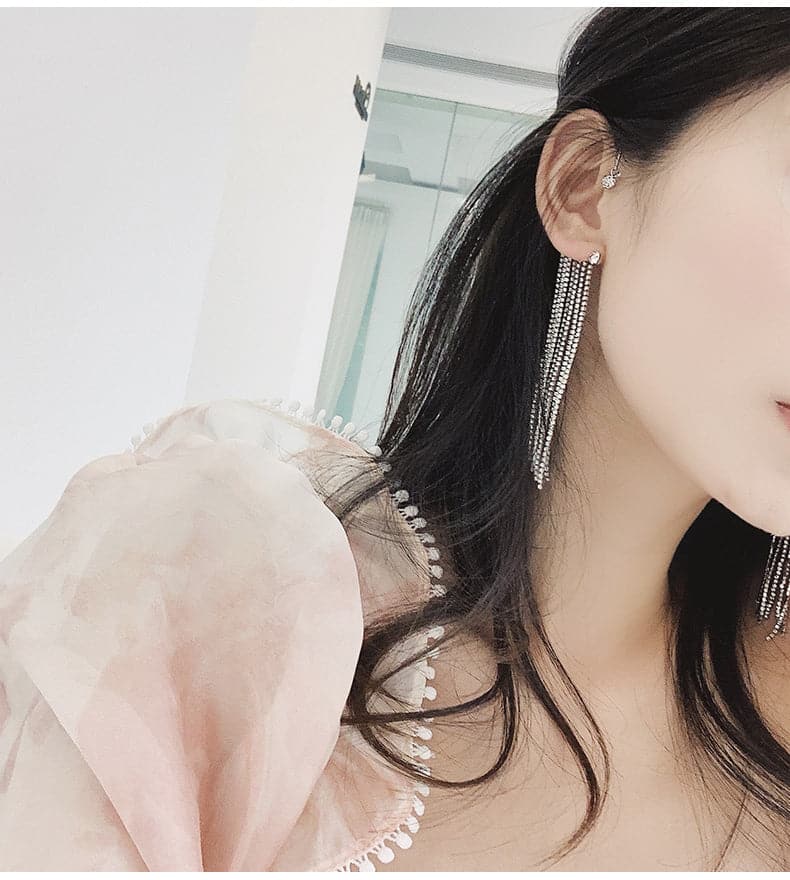 Fringed Earrings without Piercings Long Earrings