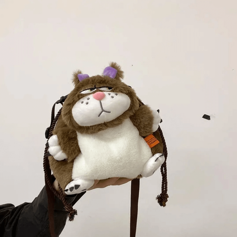 2023 New Plush Bag Cute Cartoon Cat Furry Bag