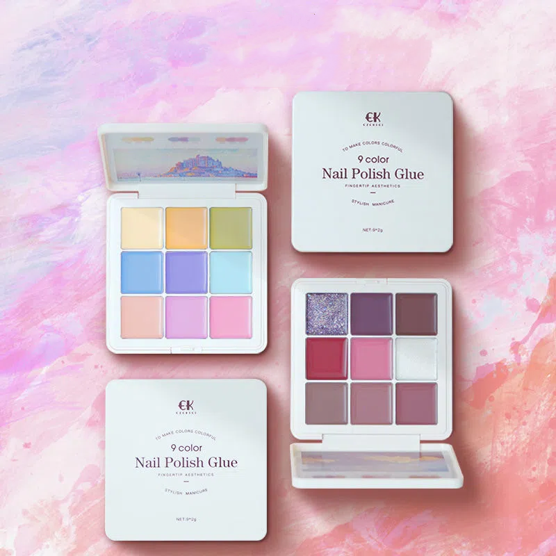 Ek Palette Series Nine Palace Grid Solid Nail Polish Glue Plate