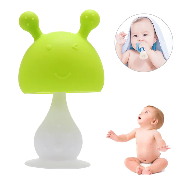 Baby Teether Silicone For Boys Girls Mushroom Doll Infant Teething Toys Bpa Free Soothing Chewing Toddler Appease Gum Nipple