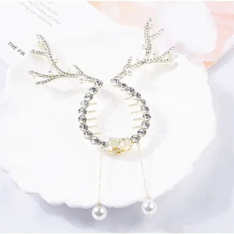 Fashion Alloy Hair Clips for Woman Girls Metal Hairband Christmas Antlers Hairgrip Barrettes Hair Accessories