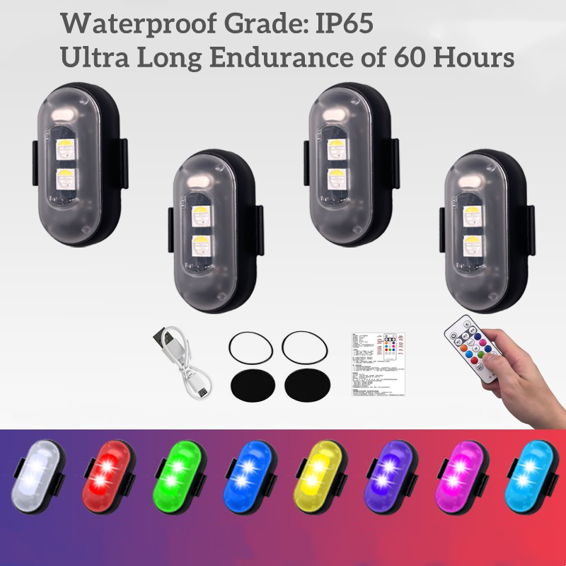 Universal Electric Aircraft Lights Motorcycle Strobe Free Wiring Warning Lights Drone Model Pilot Lights