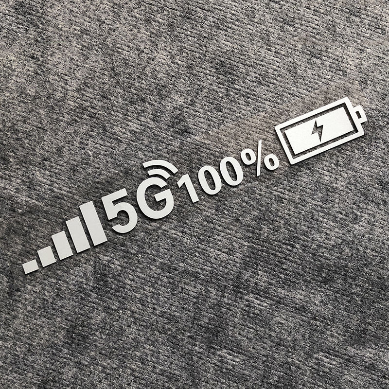 Car Vinyl Stickers Wifi Battery Level Mark Decals Car Rear Windshield Body Car Funny Sticker Silver White Reflective Type