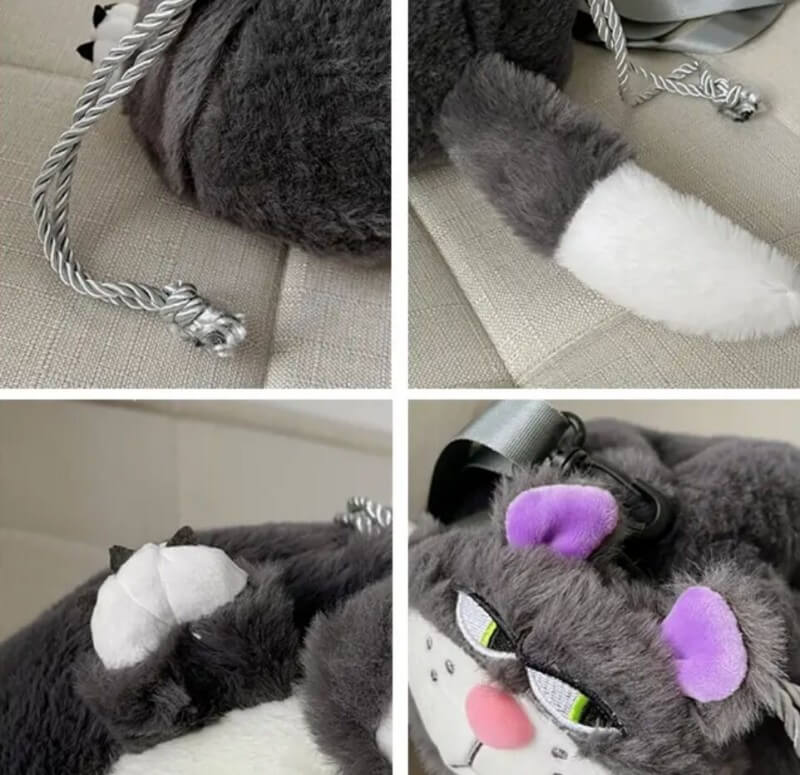 2023 New Plush Bag Cute Cartoon Cat Furry Bag
