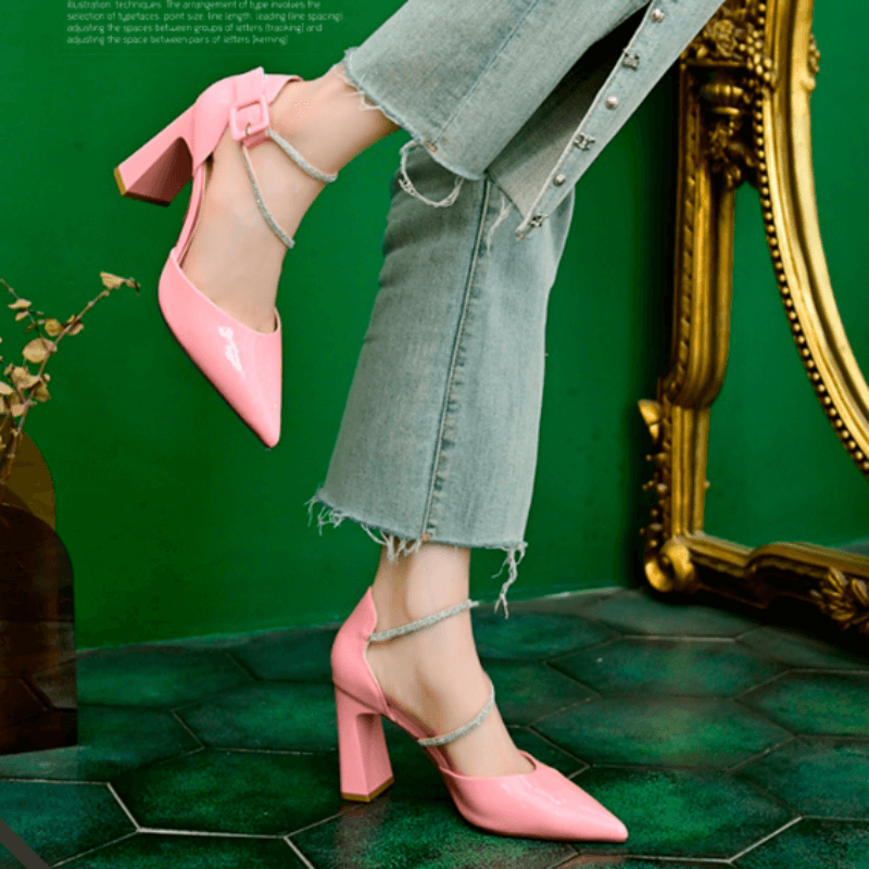 Banquet Women's Shoes 2023 Spring Summer New Chunky Heels