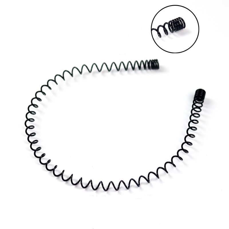 Black Metal Wavy Headband Sport Hoops Bangs Holder