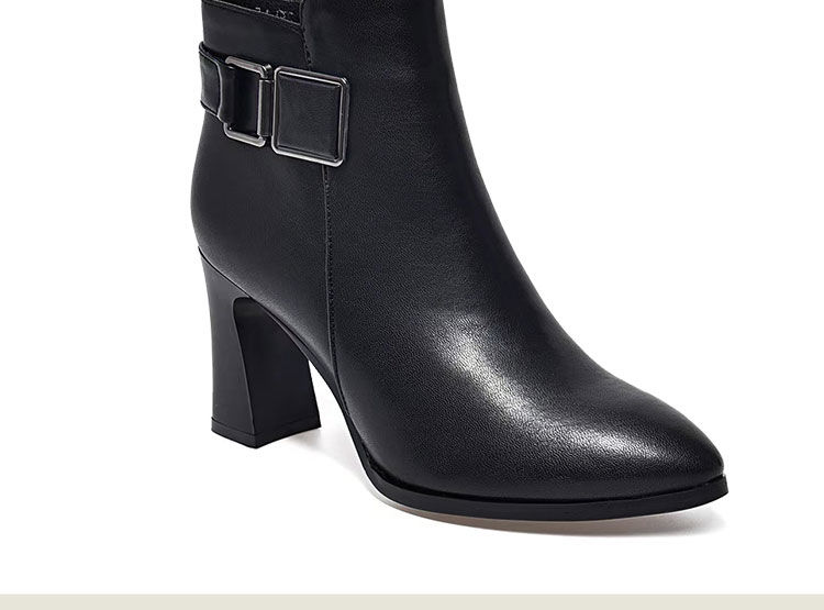 Winter Comfortable Ankle Boots Pointed Toes High Heels With Velvet