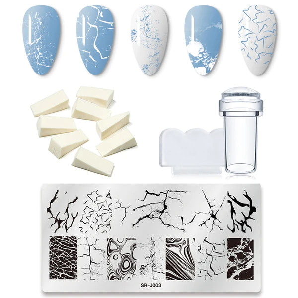 7/11Pcs/Set Nail Art Stamp Plate Leaf Marble Texture Flower Geometry Nail Polish Print Jelly Stamper Scrapper Tool