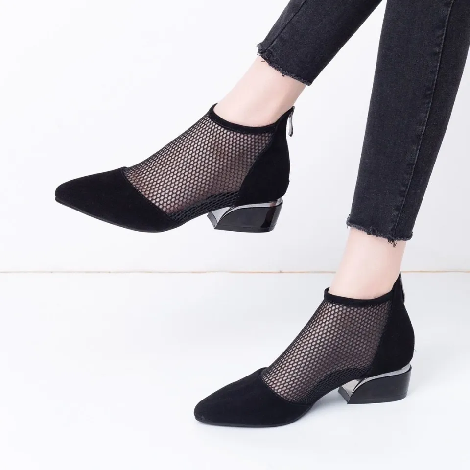 Shoes Women 2023 Hollow Mesh Single Shoe Versatile Breathable Tide Sandals Pointed Flat Large Size Shallow Shoes