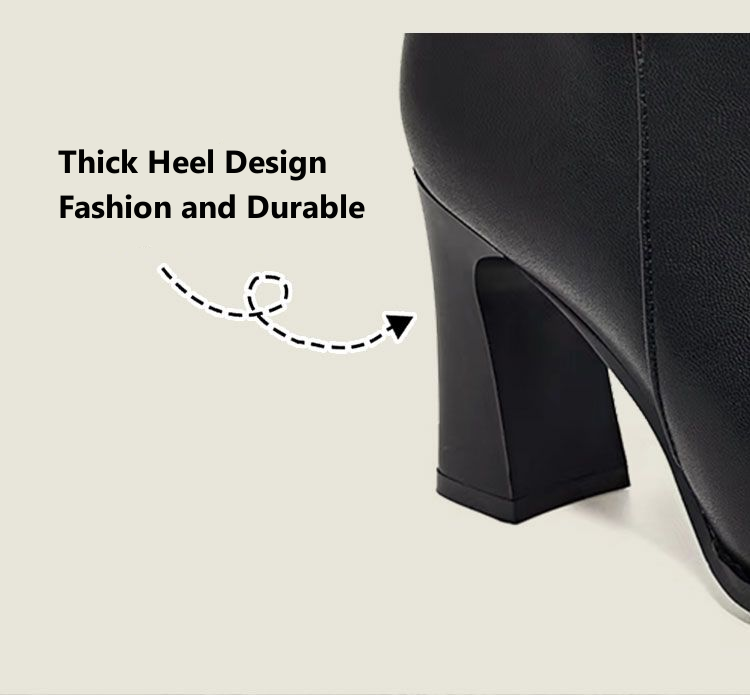 Winter Comfortable Ankle Boots Pointed Toes High Heels With Velvet