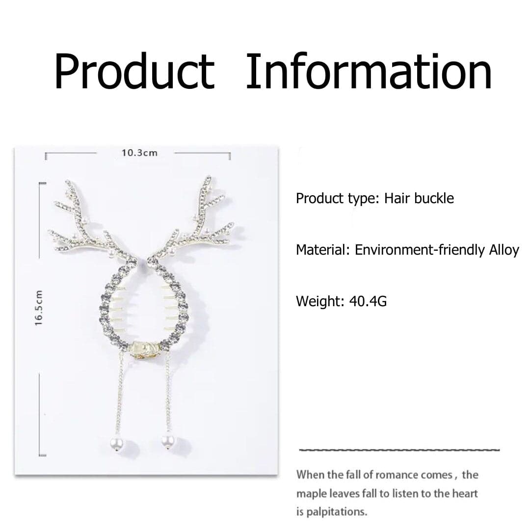 Fashion Alloy Hair Clips for Woman Girls Metal Hairband Christmas Antlers Hairgrip Barrettes Hair Accessories