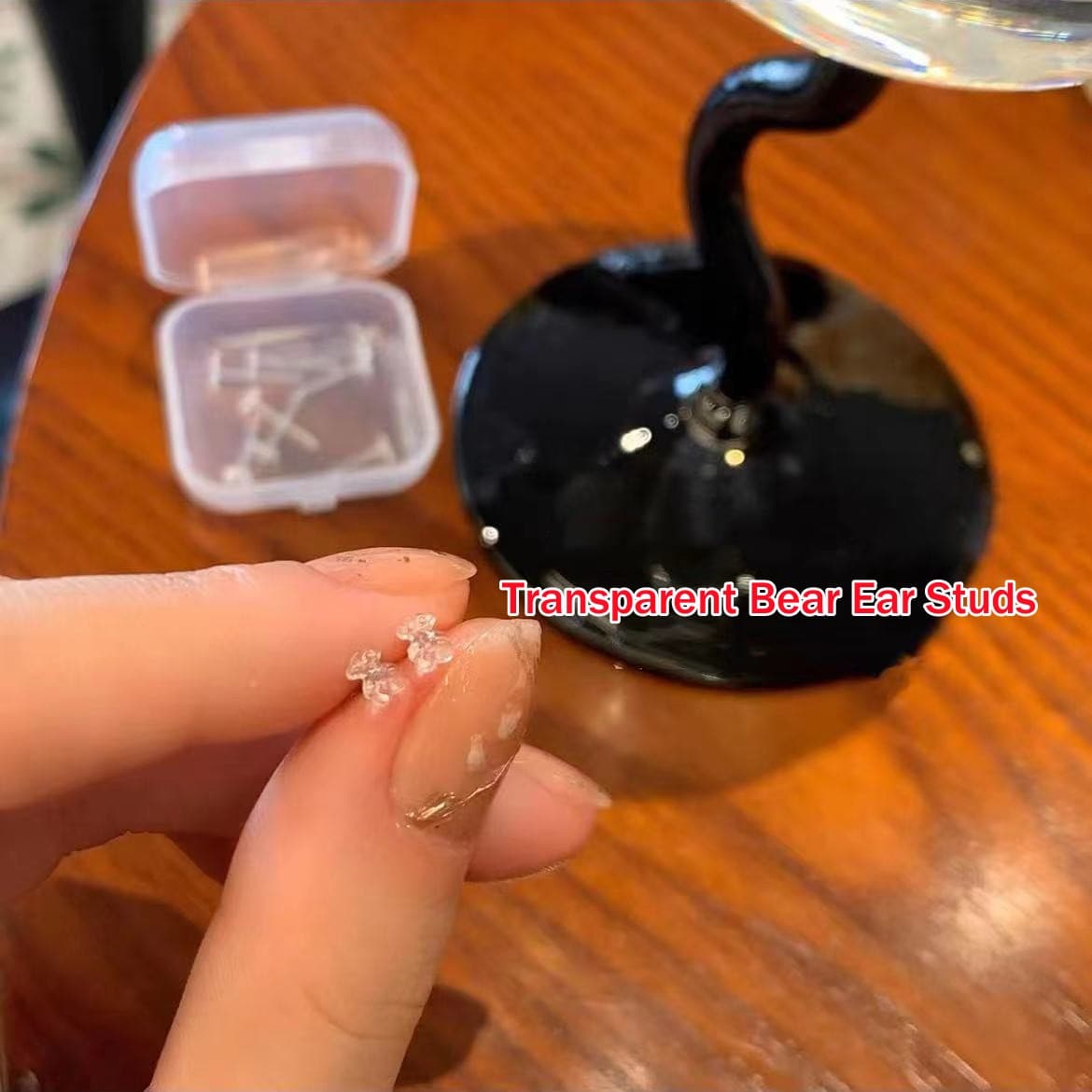 Cute Colorful Resin Bear Ear Stud Ear Piercing Needle