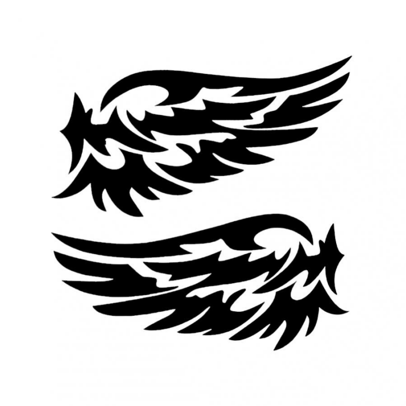 Car Stickers Angel Wings Pattern Outdoor Reflective Car Motorcycle Body Decals Window Scratch Stickers