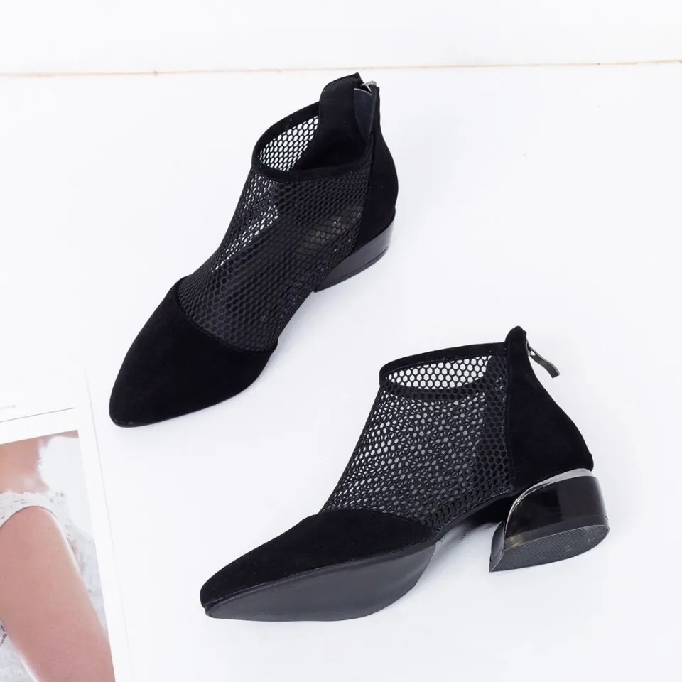 Shoes Women 2023 Hollow Mesh Single Shoe Versatile Breathable Tide Sandals Pointed Flat Large Size Shallow Shoes