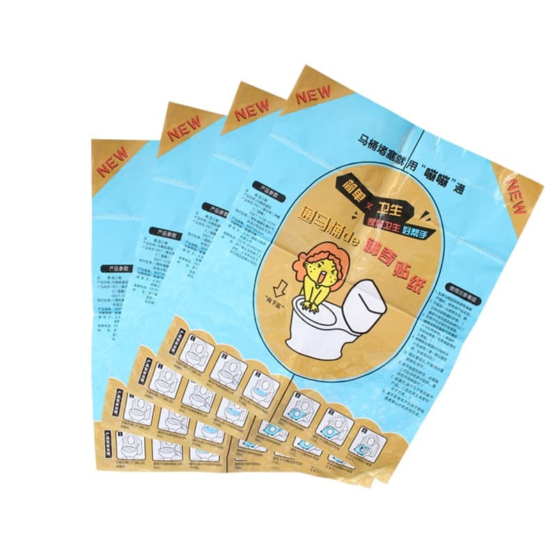 36 x 45 cm Plastic Toilet Disposable Sticker Plunger Dredge Easy Fix Clogged Film Safe Clean Tool