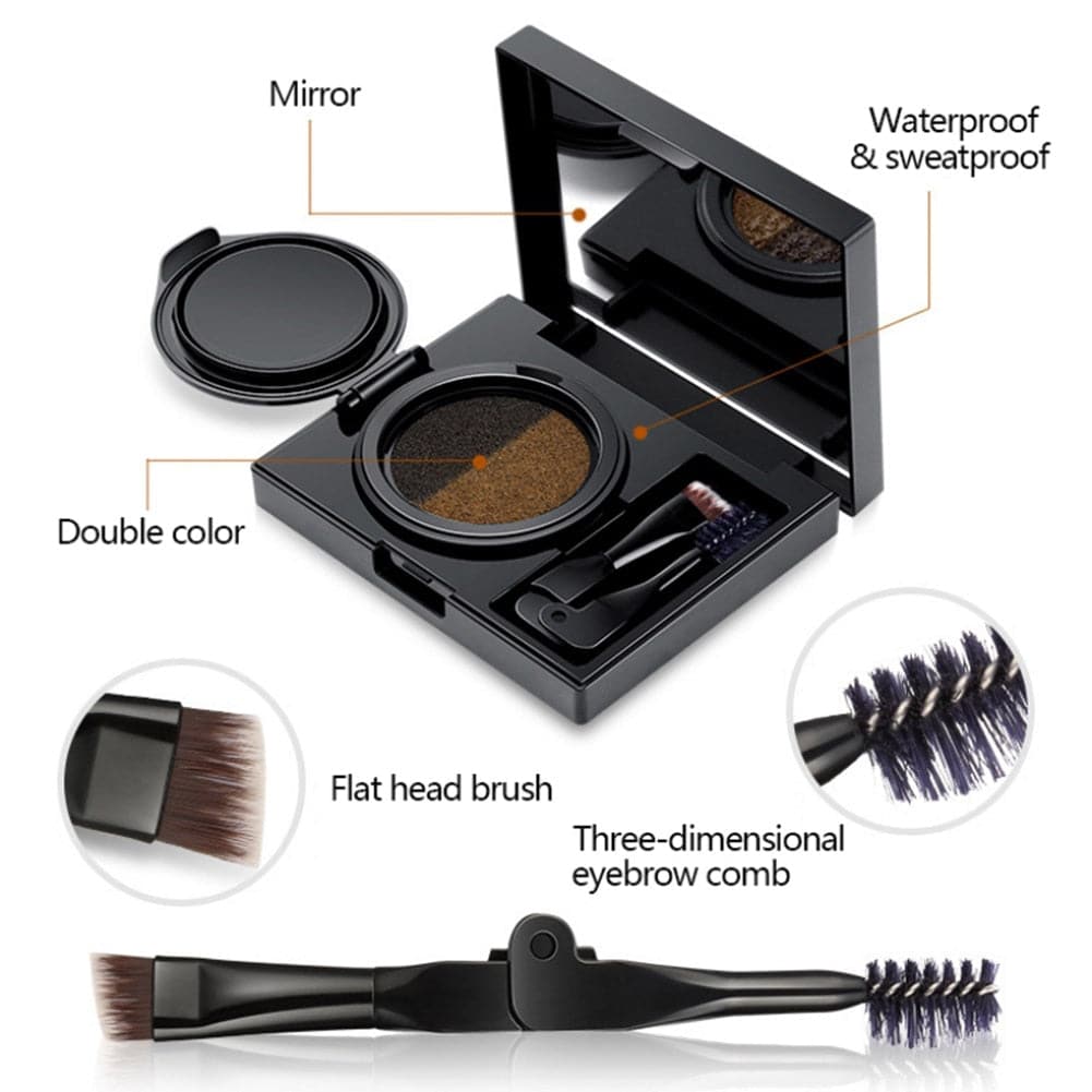TikTok 2 Color Set Waterproof Eyebrow Powder Eyebrow Cream Air Cushion Eye Brow Palette Dye Eyebrow