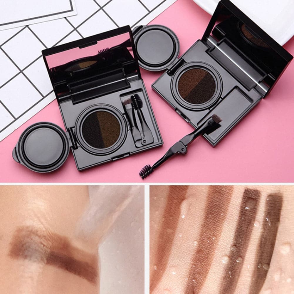 TikTok 2 Color Set Waterproof Eyebrow Powder Eyebrow Cream Air Cushion Eye Brow Palette Dye Eyebrow