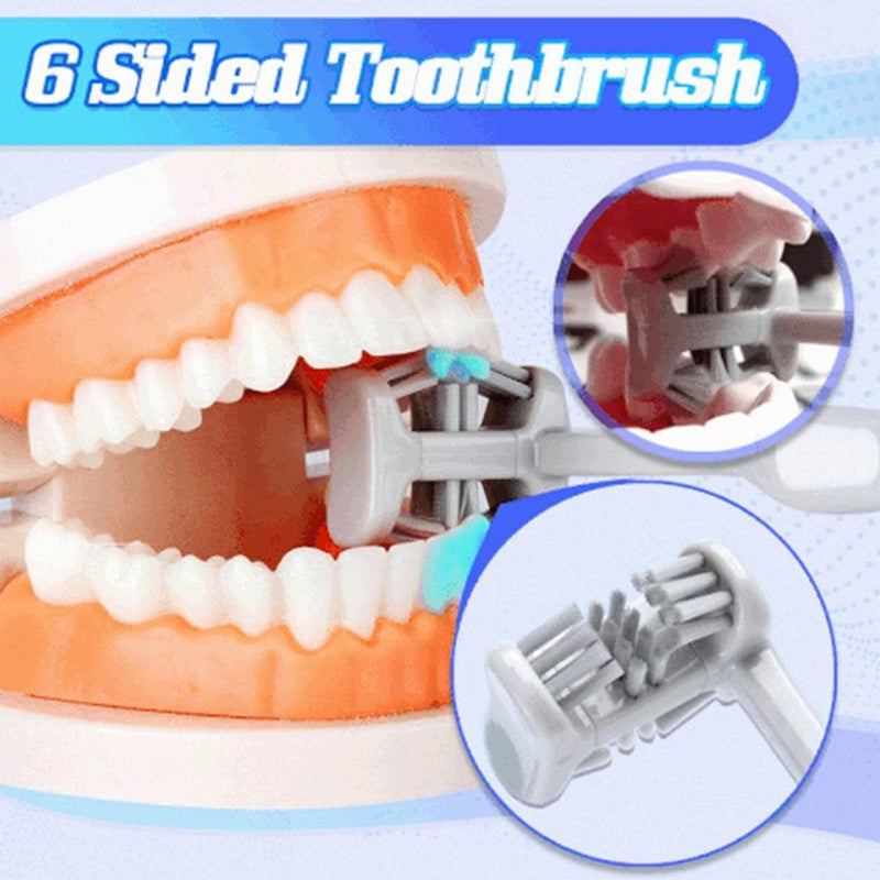 6 Sided All Rounded Toothbrush Super Soft Bristle Deep Cleaning Portable Ultra-fine Toothbrush Adults Tooth Brush Oral Care