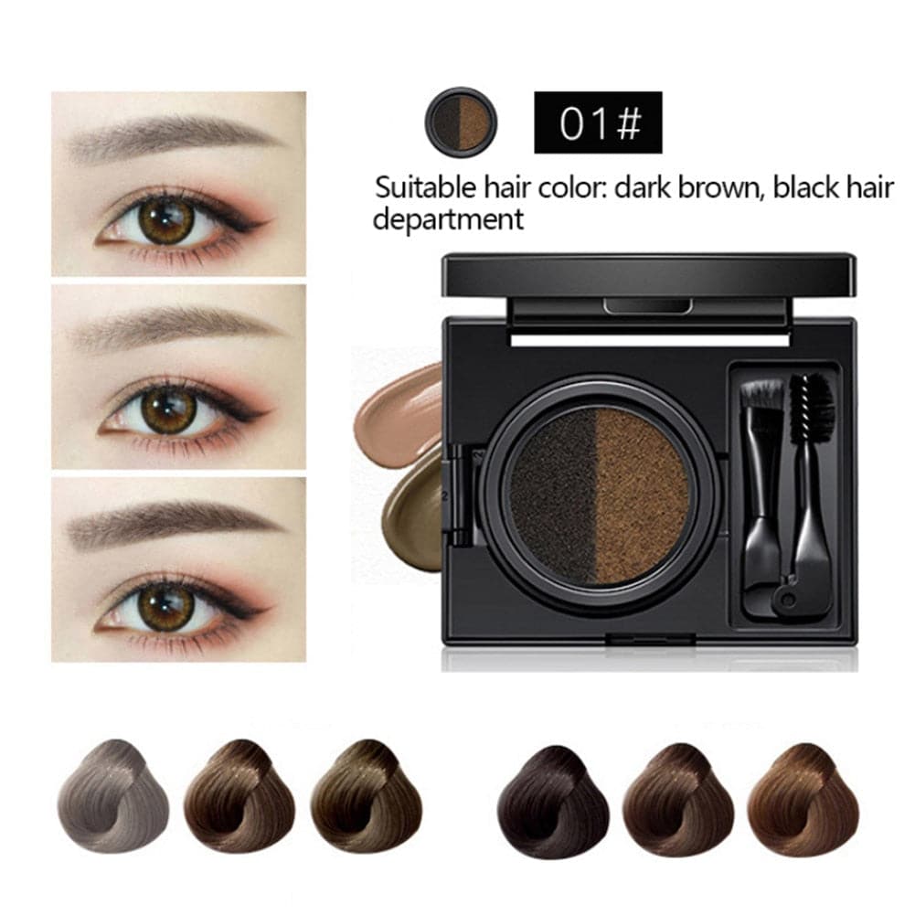 TikTok 2 Color Set Waterproof Eyebrow Powder Eyebrow Cream Air Cushion Eye Brow Palette Dye Eyebrow