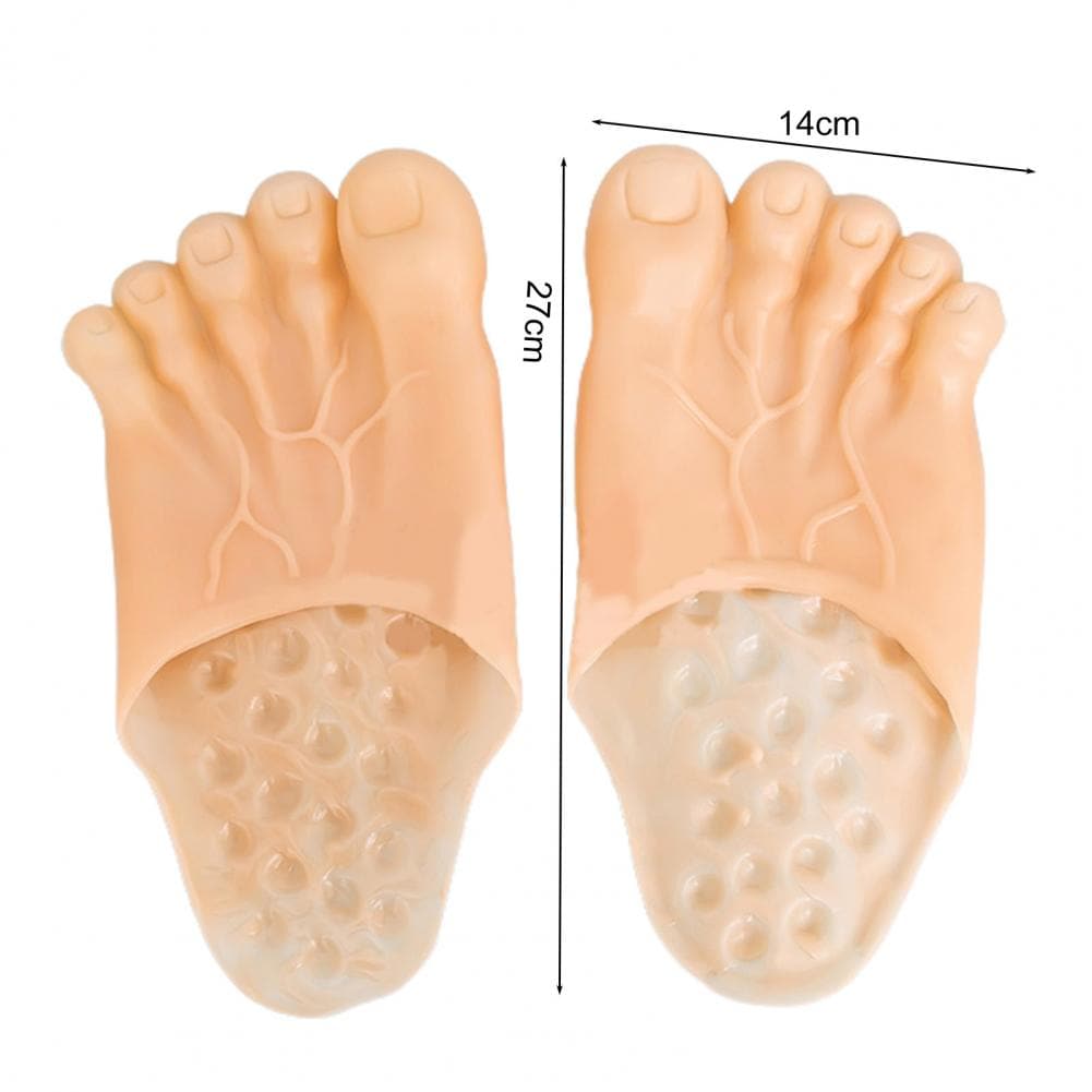 1 Pair Creative Funny Big Foots Tweezers Cartoon Festival Halloween Decor Vinyl Hulk Slippers Shoe Tricks Toy for Carnivals