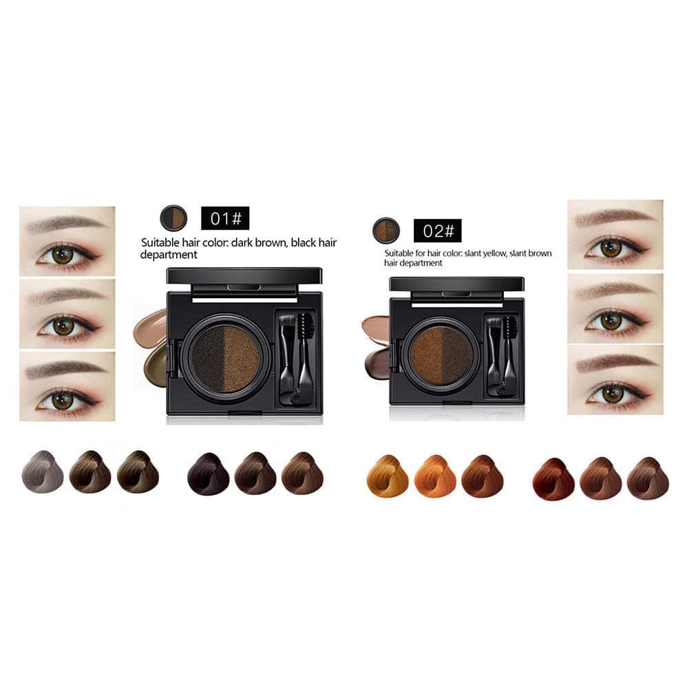 TikTok 2 Color Set Waterproof Eyebrow Powder Eyebrow Cream Air Cushion Eye Brow Palette Dye Eyebrow