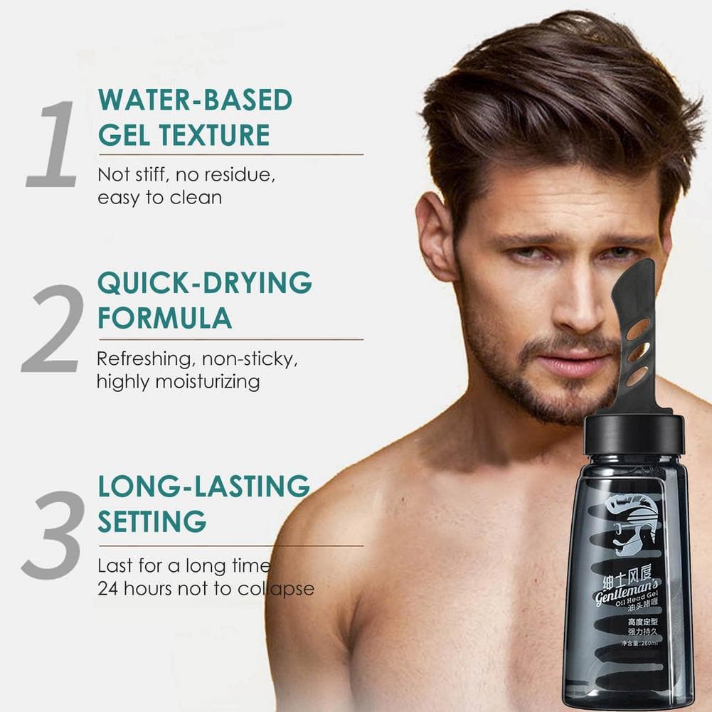 2-in-1 Hair Wax Gel Hair Moisturizing Gel With Comb Men Hair Styling Care Kit Men Oil Head Styling Gel Men Hair Cream Salon