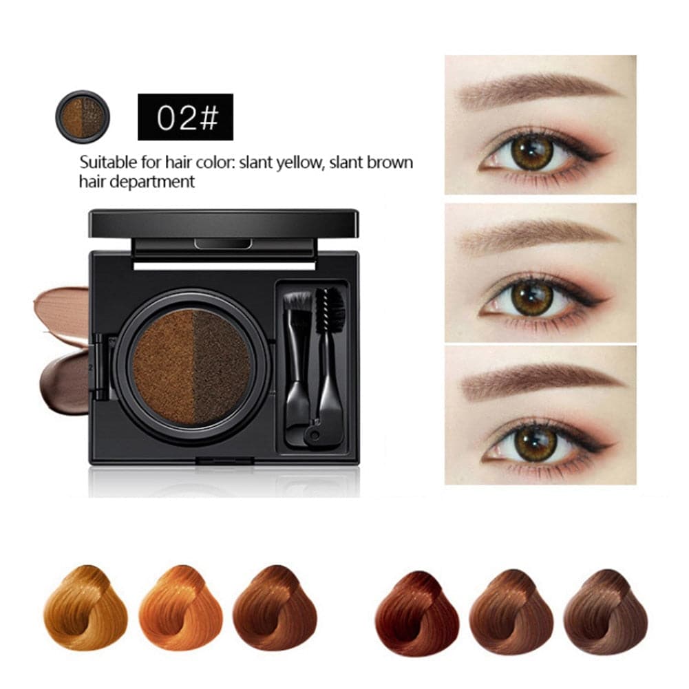 TikTok 2 Color Set Waterproof Eyebrow Powder Eyebrow Cream Air Cushion Eye Brow Palette Dye Eyebrow
