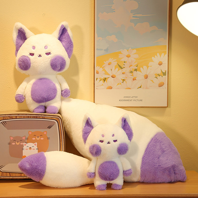 Cute Fox Tail Plush Toy Cute Cartoon Animal Fox Stuffed Doll Girls Lover Valentine's Gift Sofa Decor Pillows
