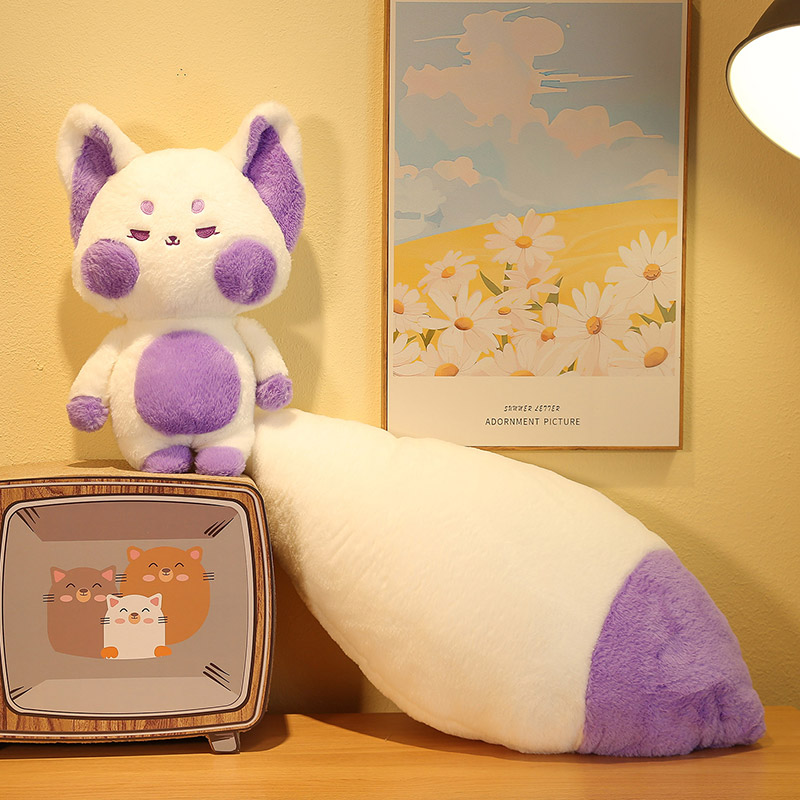Cute Fox Tail Plush Toy Cute Cartoon Animal Fox Stuffed Doll Girls Lover Valentine's Gift Sofa Decor Pillows