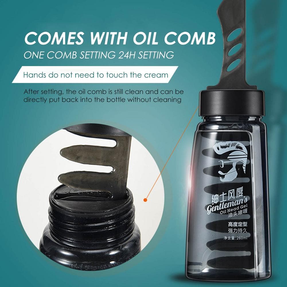 2-in-1 Hair Wax Gel Hair Moisturizing Gel With Comb Men Hair Styling Care Kit Men Oil Head Styling Gel Men Hair Cream Salon