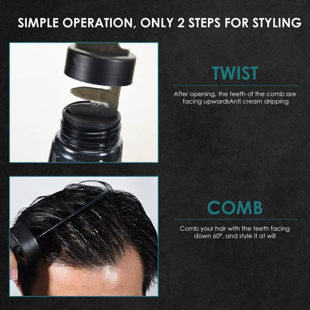 2-in-1 Hair Wax Gel Hair Moisturizing Gel With Comb Men Hair Styling Care Kit Men Oil Head Styling Gel Men Hair Cream Salon
