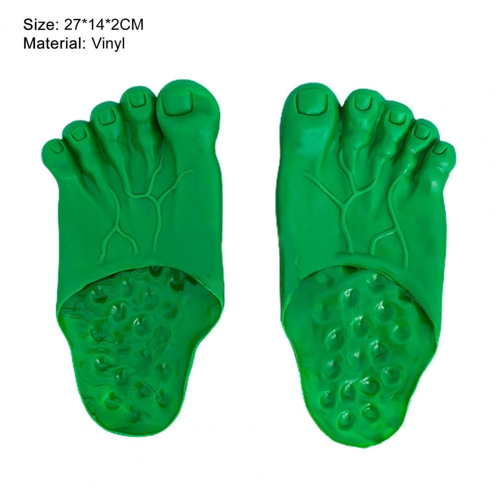 1 Pair Creative Funny Big Foots Tweezers Cartoon Festival Halloween Decor Vinyl Hulk Slippers Shoe Tricks Toy for Carnivals
