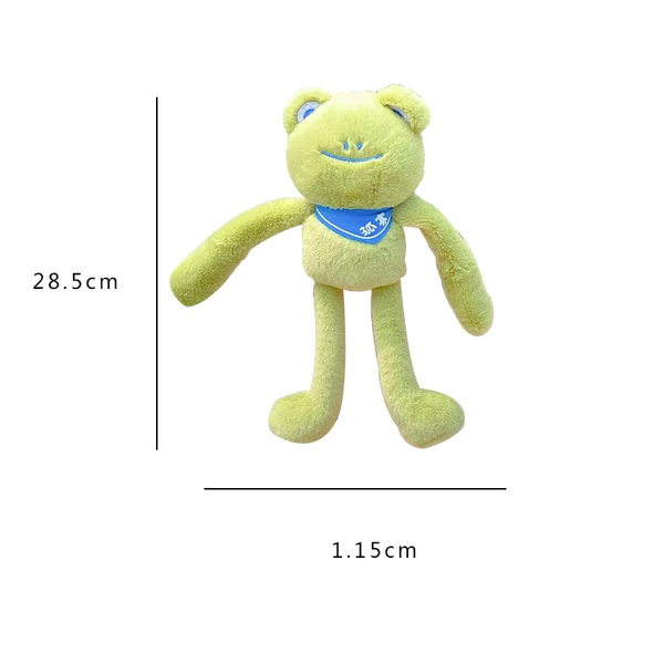 New Pulling Long Ears Long Legs Frogs Plush Doll Car Key Chain Soft Stuffed Toys Schoolbag Pendant Gifts for Girls