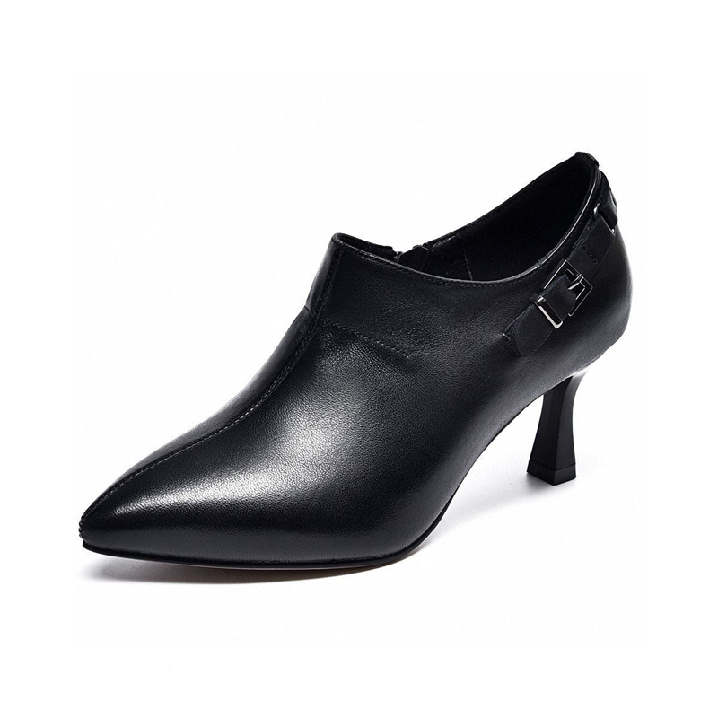 Fashion Women Pointed Toes Leather Shoes Lady Thin High Heels