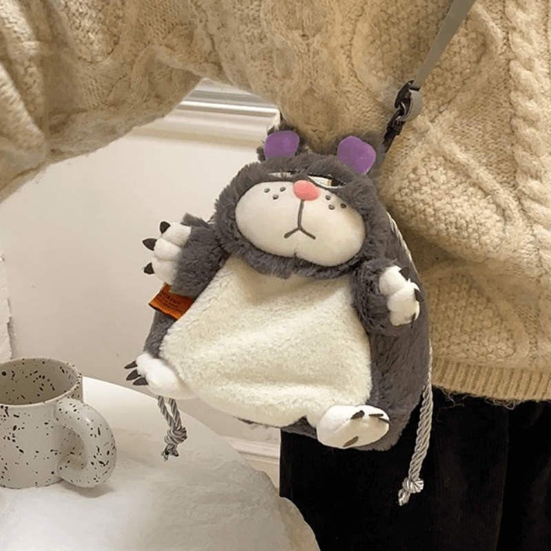 2023 New Plush Bag Cute Cartoon Cat Furry Bag