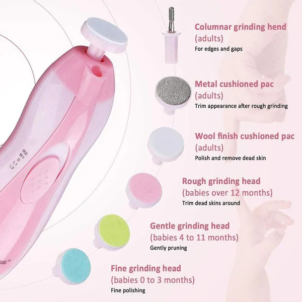 Safety Electric Baby Nail File Clippers Toes Fingernail Cutter Trimmer Manicure Tool Manicure Pedicure Care Tool Set For Kids
