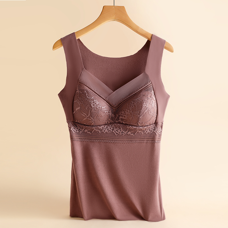 Thermal Lace Underwear Warm Plus Size Vest Top Lingerie Women Winter Inner Wear Thermal Shirt Undershirt Intimate