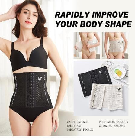 Postpartum Belly Belt M+ Letter Belt Ladies Waist Seal Hollow Breathable Belt 6-breasted Shaping Pants